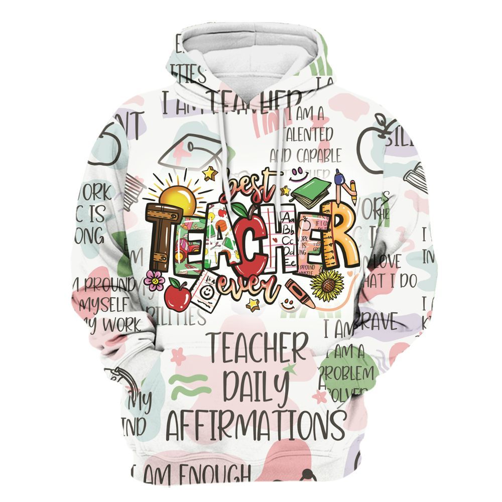 Amare Box Teacher Shirt, Best Teacher Ever, Teacher Life, Teacher Affirmation, School Themed, Hand Drawing Gift Shirt For Teacher Unisex Hoodie