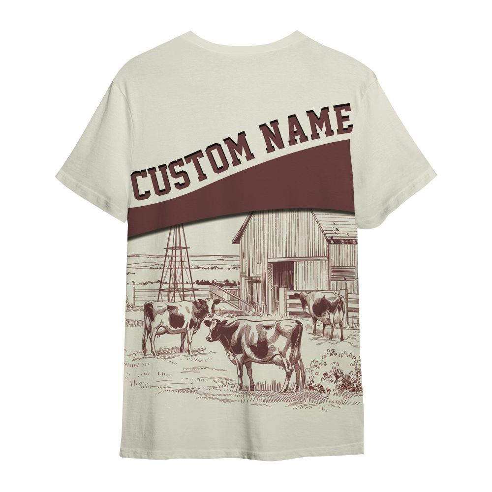 Amare Box Cow Farm Shirt, Family Cow Farm, Dairy Cow, Farm Cow, Cow Shirt, Farm Shirt, Cow Lover, Custom Name Gift Shirt For Farmer All Over Print Unisex Shirt