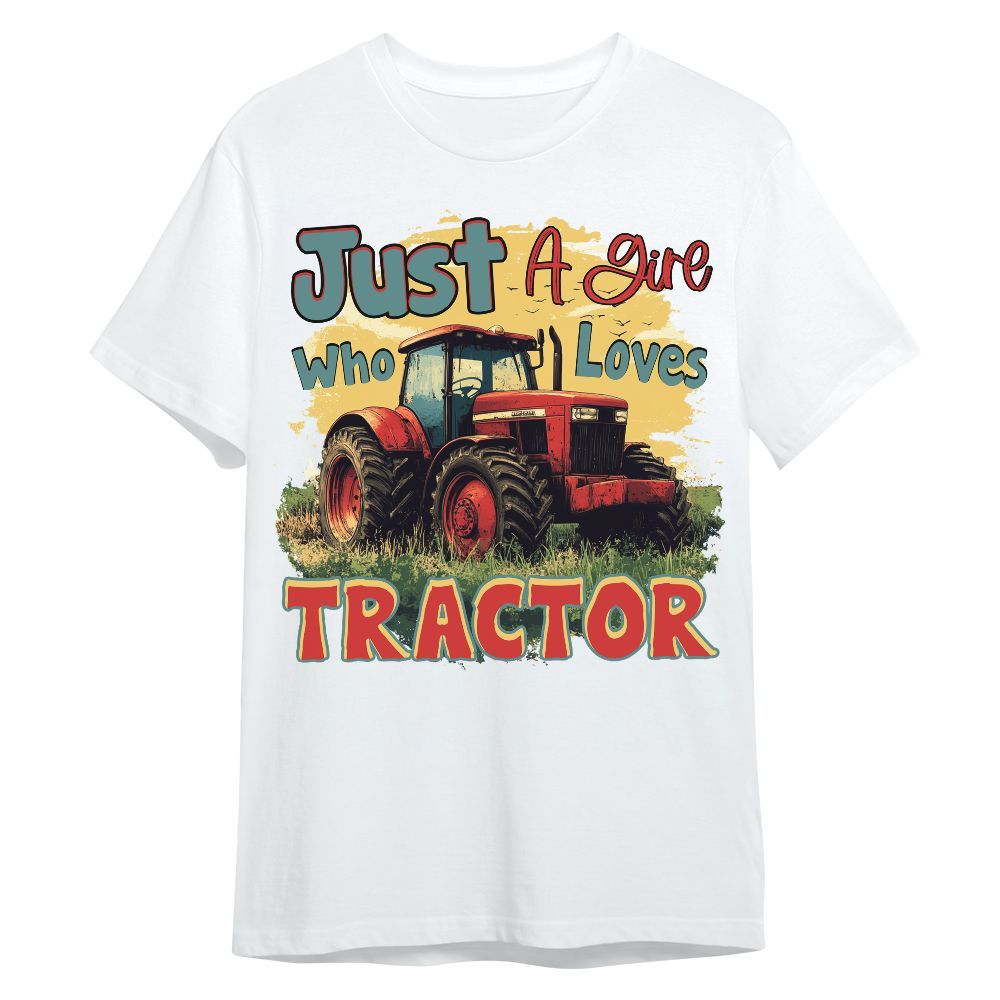 Amare Box Farm Tractor Shirt, Just A Girl Who Love Tractor, Tractor Clipart, Love Tractor, Vintage Tractor, Girl Tractor, Gift For Farm Lover Unisex Shirt