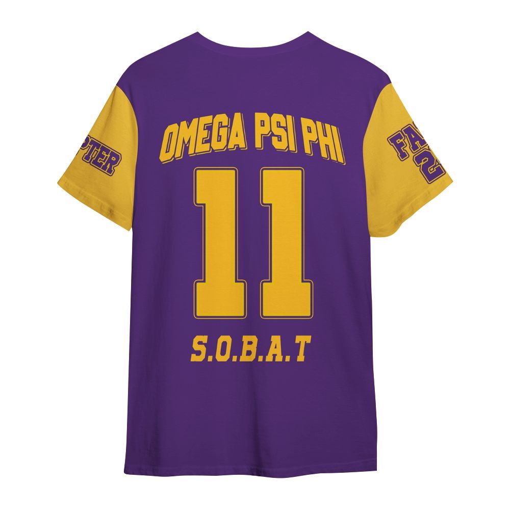 Ireishprint ΩΨΦ Custom Chapter Shirt, Personalized Gold Sleeves Style Shirt ΩΨΦ Fraternity Shirt