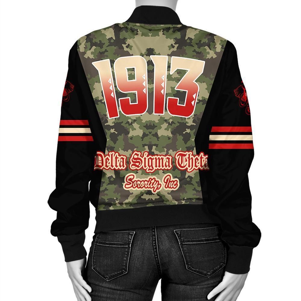 Delta Sigma Theta Sorority Camouflage Bomber Jacket