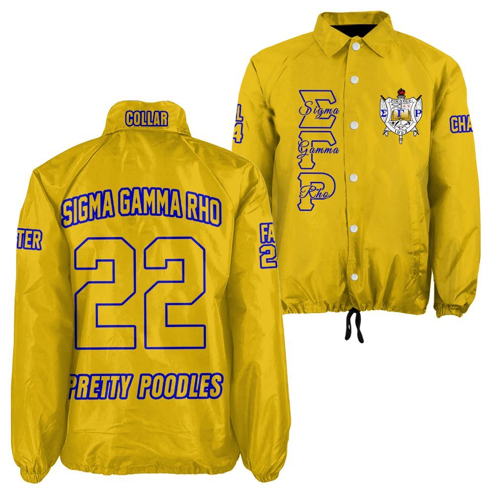 Ireishprint Sigma Gamma Rho Custom Line Crossing Jacket, Personalized Gold Jacket Since 1922 Sorority Crossing Jacket