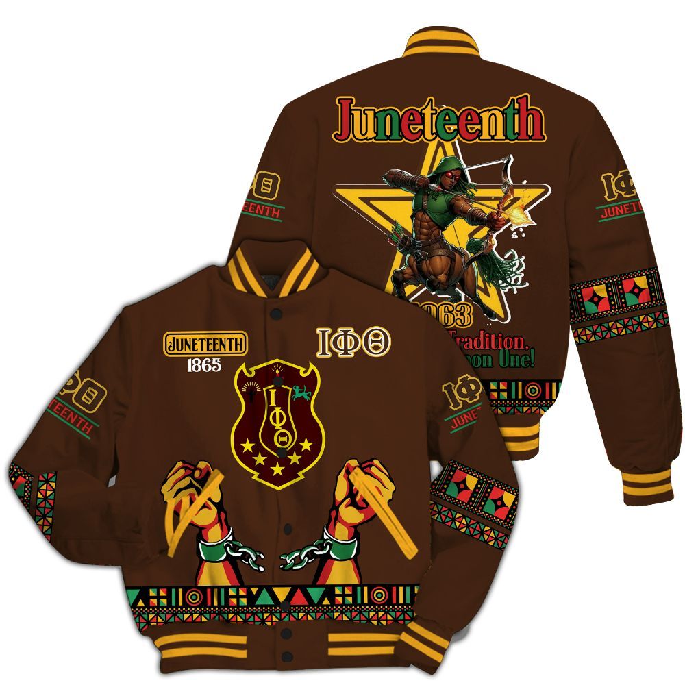 Ireishprint Iota Phi Theta Varsity Jacket, Juneteenth Centaur Varsity Jacket Iota Phi Theta Fraternity Jacket