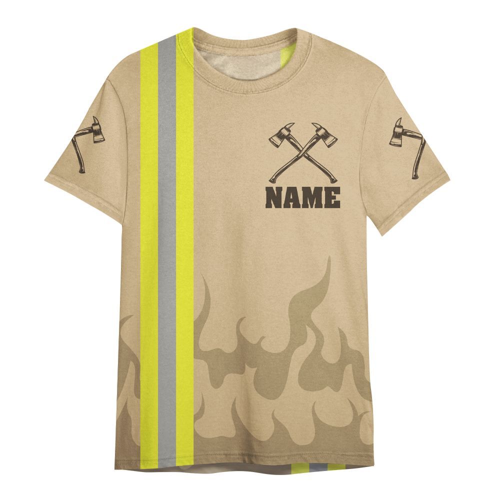 Amare Box Firefighter Shirt, Retro Firefighter Flag, Rescue Hero, Firefighter Shirt, Fireman Shirt, Custom Name Gift Shirt For Man All Over Print Unisex Shirt