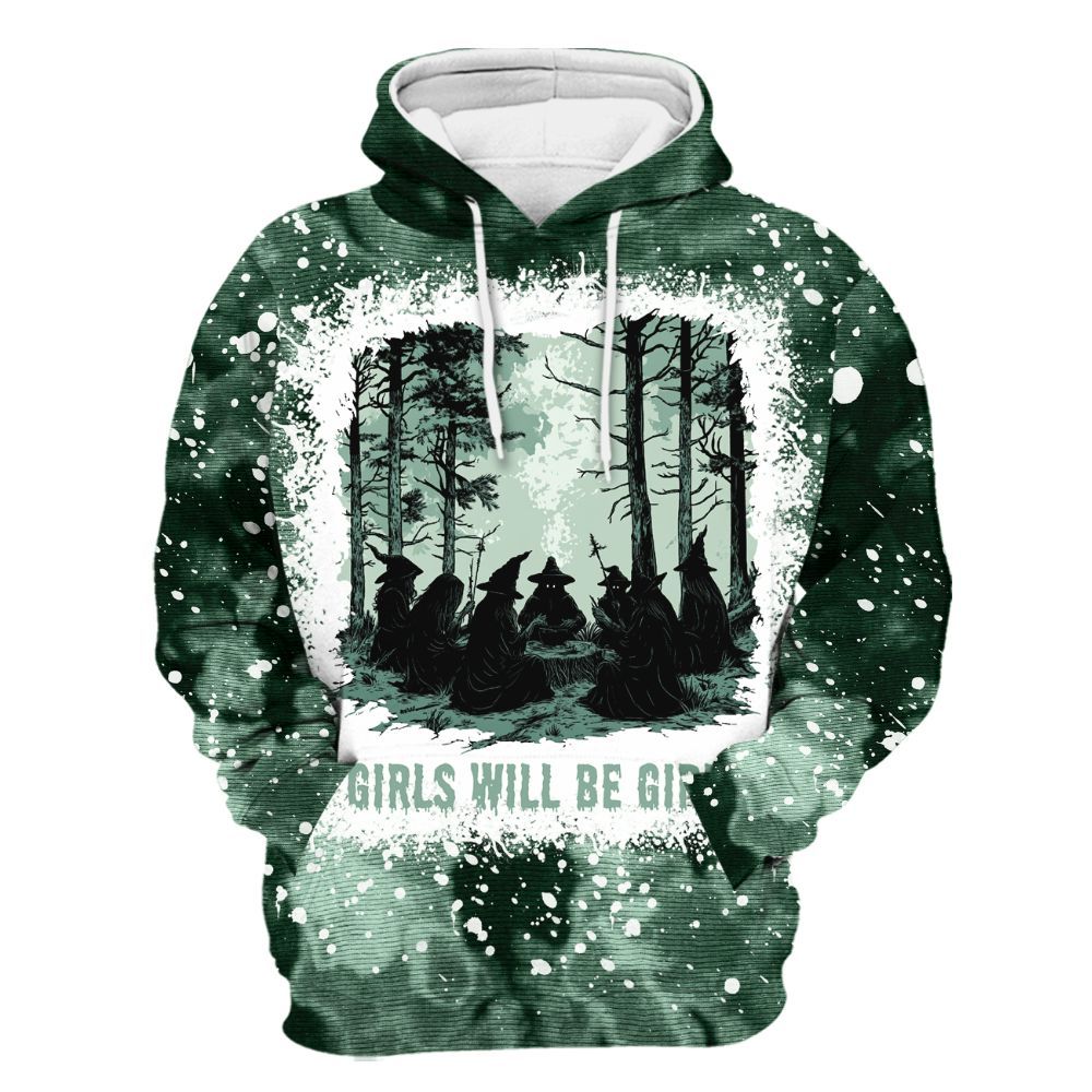 Amare Box Girls With Friends Shirt, Funny Cute Witch Halloween Gift For Girl Unisex Hoodie