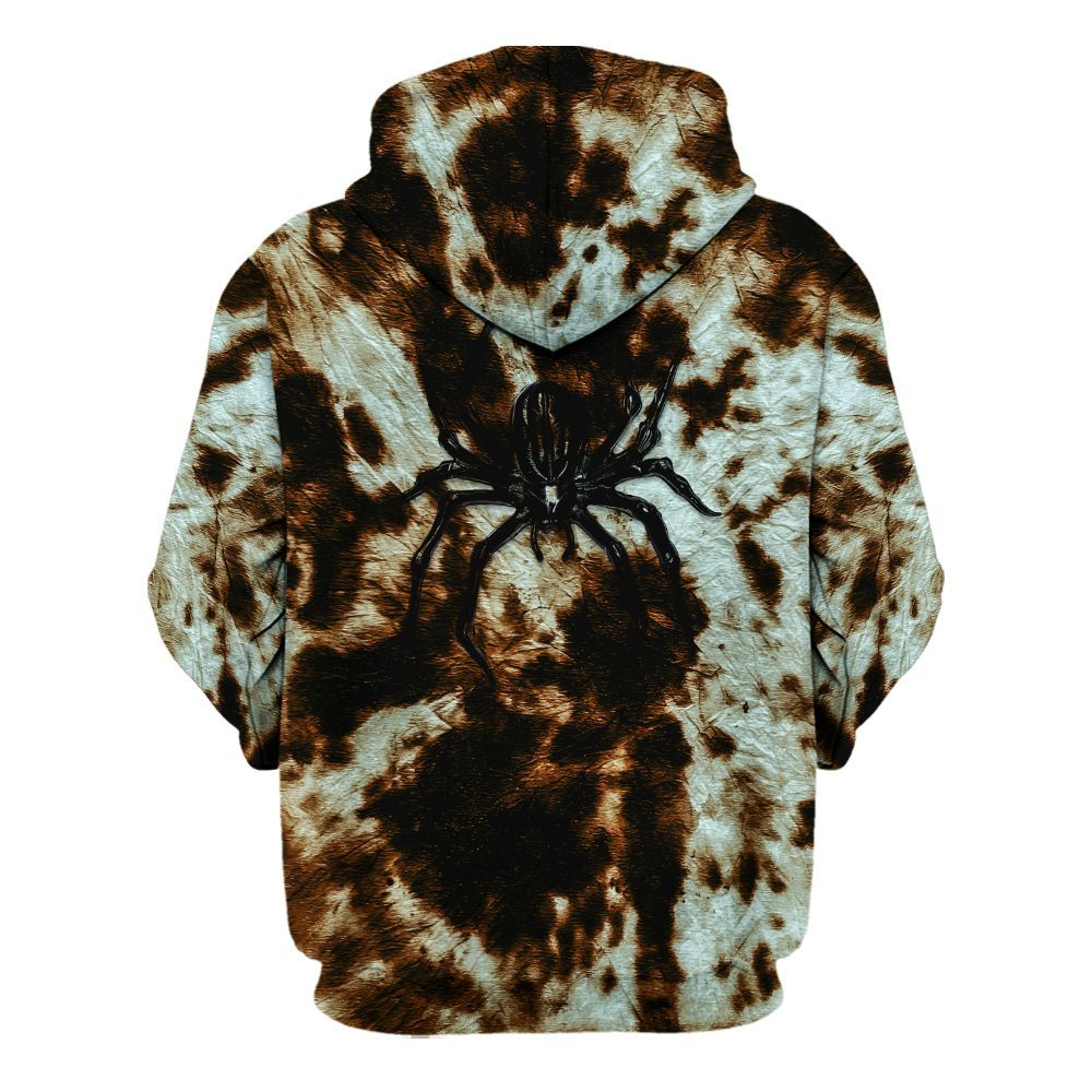 Amare Box Horror Boo Spider Web Sublimated Tie Dye Shirt, Halloween Spooky Graphic Unisex Hoodie