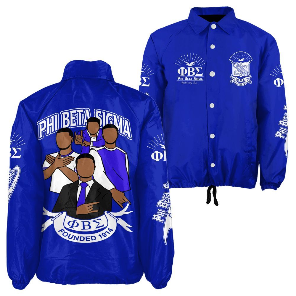 Ireishprint Phi Beta Sigma Crossing Jacket, Founded 1914 Royal Blue Jacket Phi Beta Sigma Fraternity Crossing Jacket