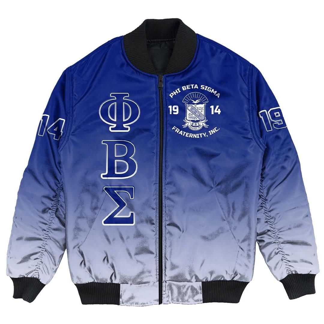 Africa Zone Jacket - Phi Beta Sigma Gradient Bomber Jackets A31
