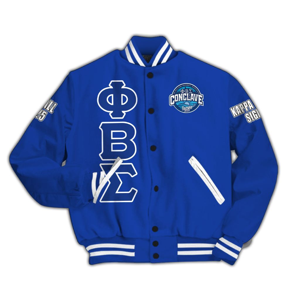 Ireishprint Phi Beta Sigma Custom Chapter Varsity Jacket, Personalized Conclave Phi Beta Sigma 1914 Fraternity Jacket