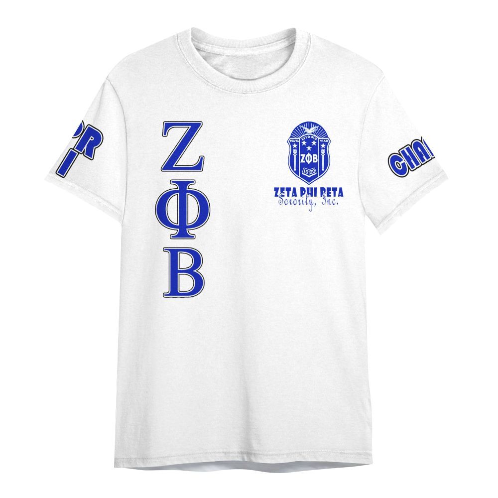 Ireishprint Zeta Phi Beta Custom Chapter Shirt, Personalized White Shirt Zeta Phi Beta 1920 Sorority Shirt