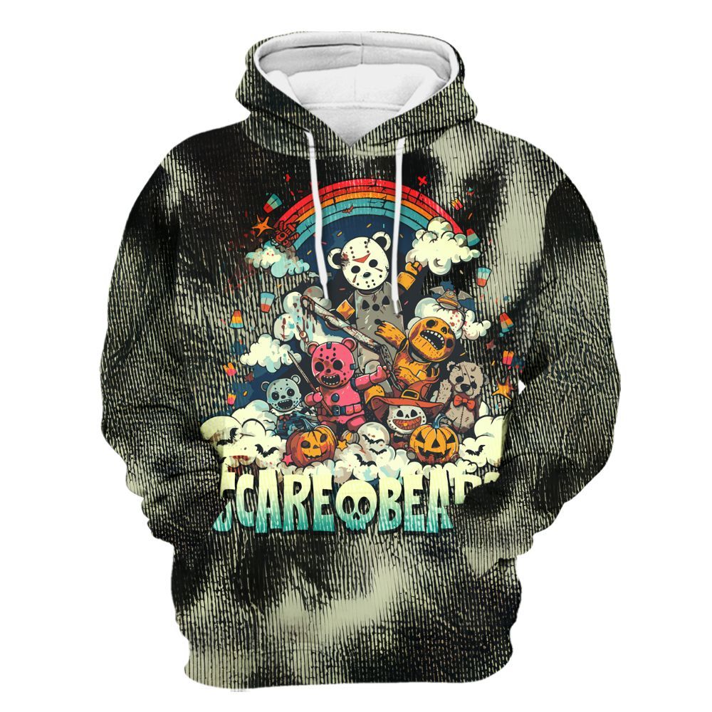 Amare Box Horror Halloween Character Slasher Sublimated Tie Dye Shirt, Hockey Mask Rainbow Graphic Unisex Hoodie