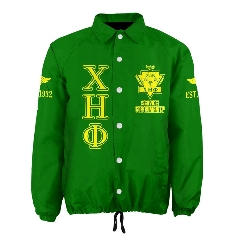 Ireishprint Chi Eta Phi Crossing Jacket, Caduceus Pea Green Jacket Chi Eta Phi Sorority Crossing Jacket