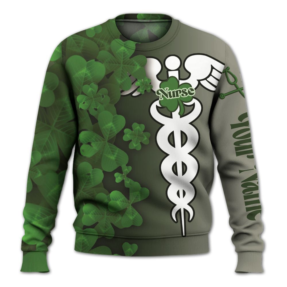 Amare Box Nurse Shirt, Irish Nurse, Custom Name, Nurse St Patrick's Day, Gift For Nurse, Gift For St Patrick's Day Knitted Sweater