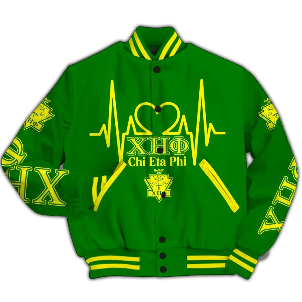 Ireishprint Chi Eta Phi Varsity Jacket, Service For Humanity Varsity Jacket Chi Eta Phi Sorority Jacket