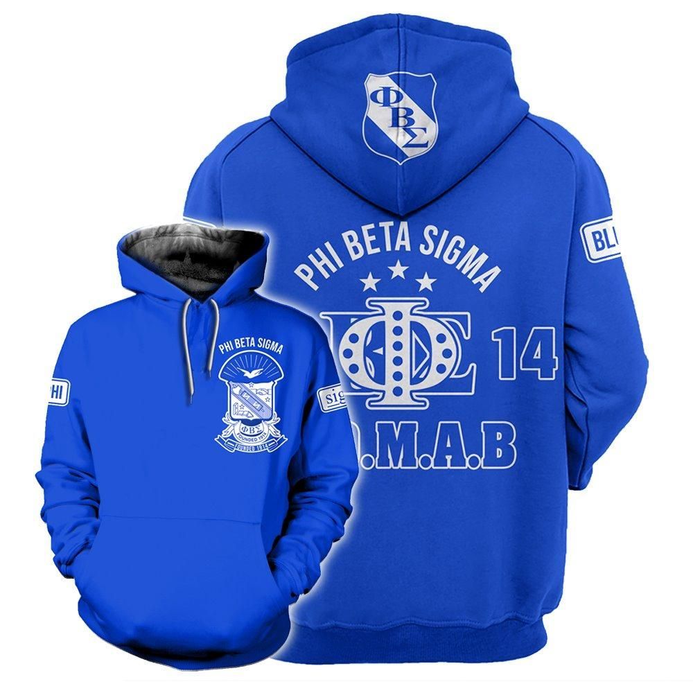 Phi Beta Sigma 2372019 B4774 3D Pullover Printed Over Unisex Hoodie