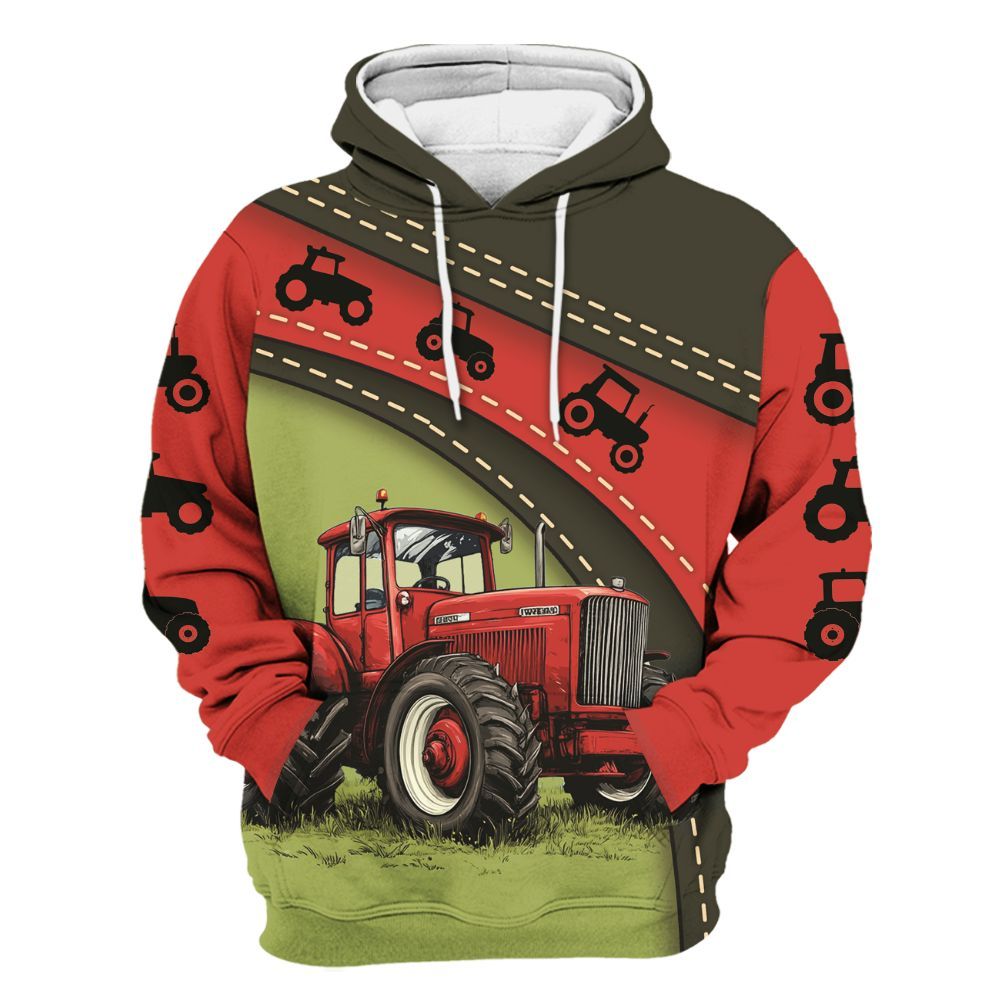 Amare Box Farm Tractor Shirt, Red Tractor, Custom Tractor Name, Tractor Clipart, Love Tractor, Vintage Tractor, Gift For Farm Lover Unisex Hoodie