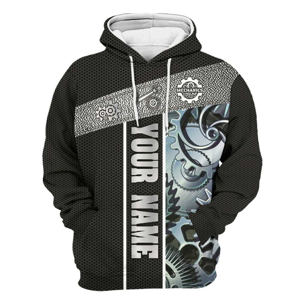 Amare Box Mechanic Shirt, Mechanical, Custom Name Shirt, Mechanic Clipart, Gift For Mechanician Unisex Hoodie