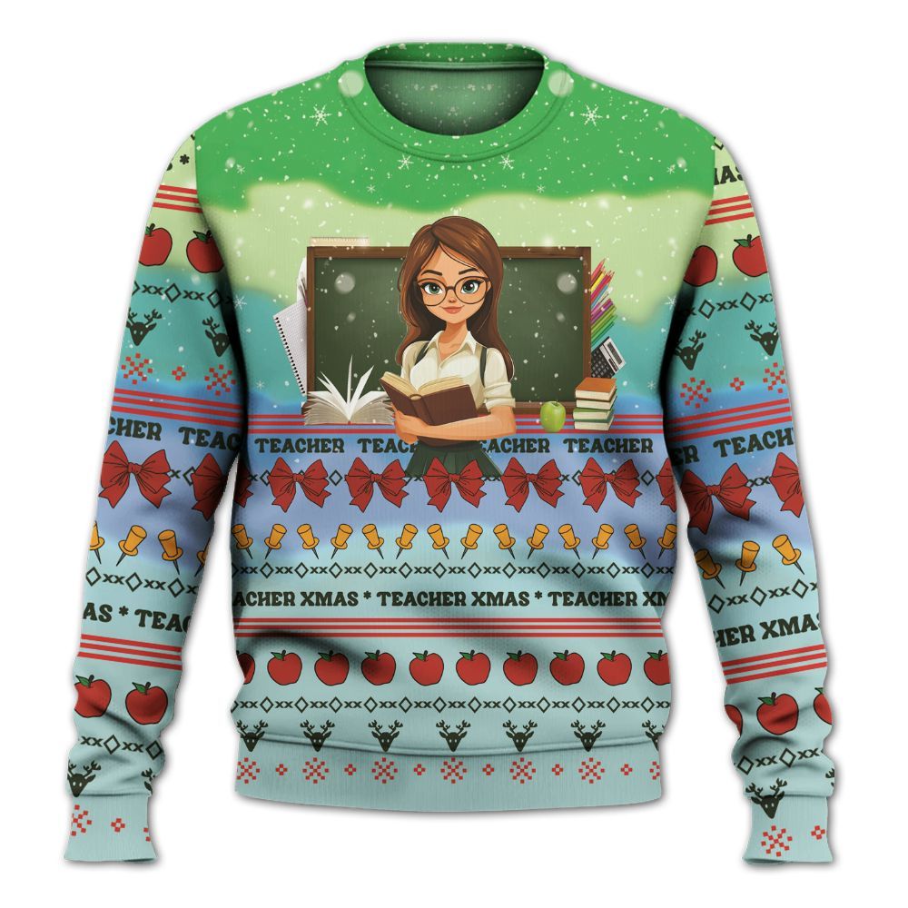 Amare Box Teacher Shirt, Teacher Xmas Shirt, Teach Stuff, Teacher Life, Gift For Teacher Knitted Sweater