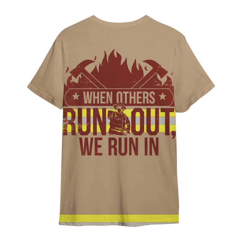 Amare Box Firefighter Shirt, When Others Run Out We Run In, Firefighter Logo, Unisex Firefighter Custom Name Gift Shirt For Firefighter All Over Print Unisex Shirt
