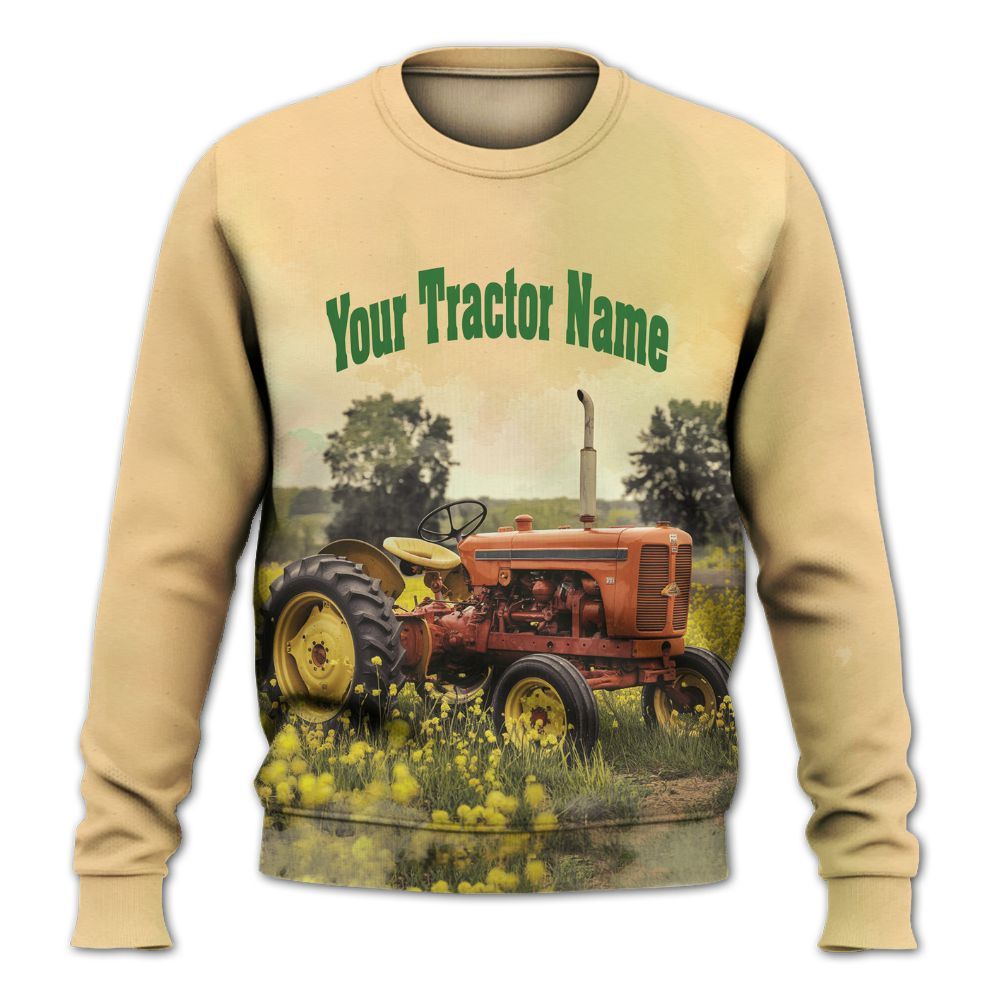 Amare Box Farm Tractor Shirt, I Love Tractor, Custom Tractor Name Shirt, Tractor Clipart, Love Tractor, Vintage Tractor, Girl Tractor, Gift For Farm Lover Knitted Sweater