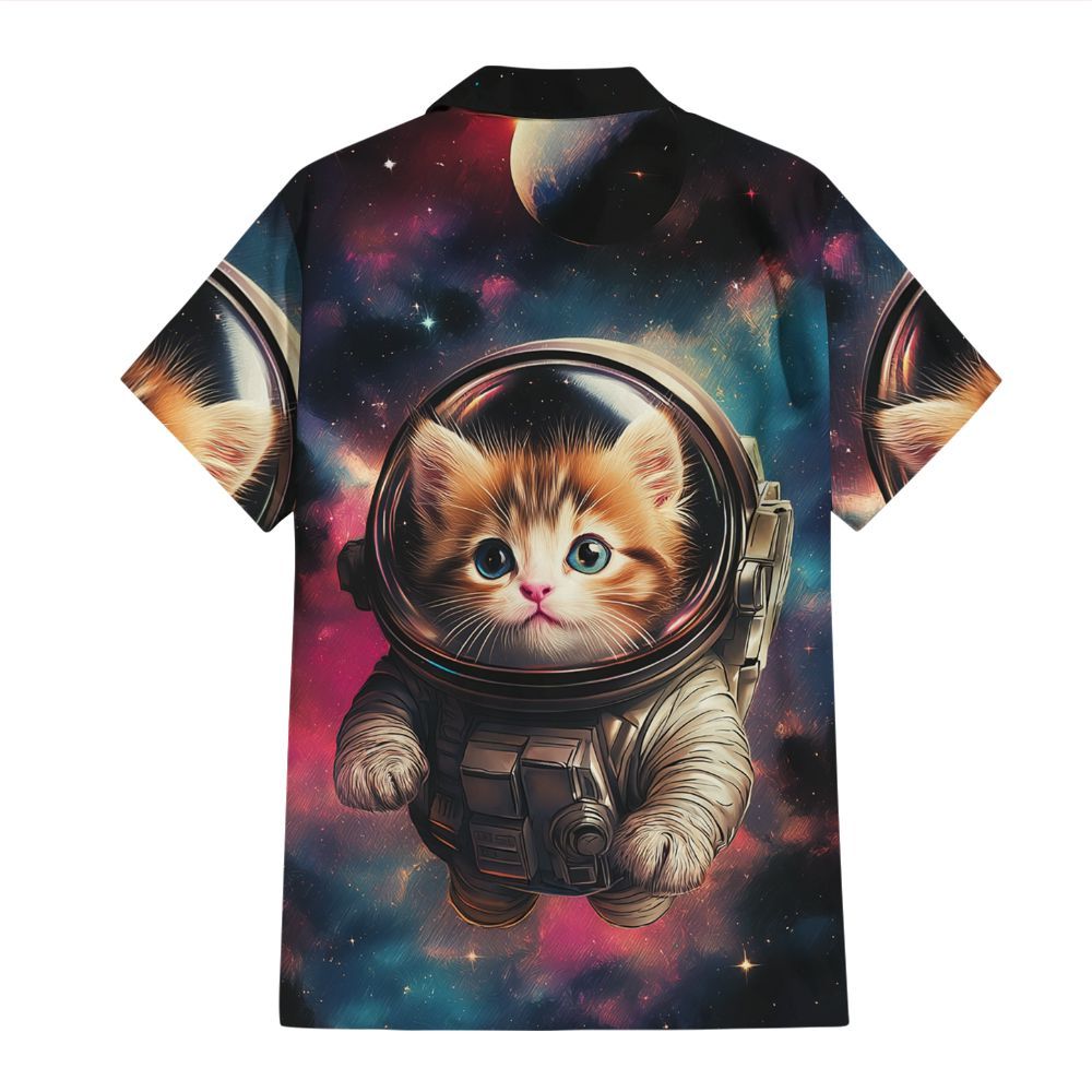 Amare Box Cat Taco Space Galaxy Shirt, Cat Lady Space Moon Funny Graphic Tee Unisex Hawaii Shirt, Short