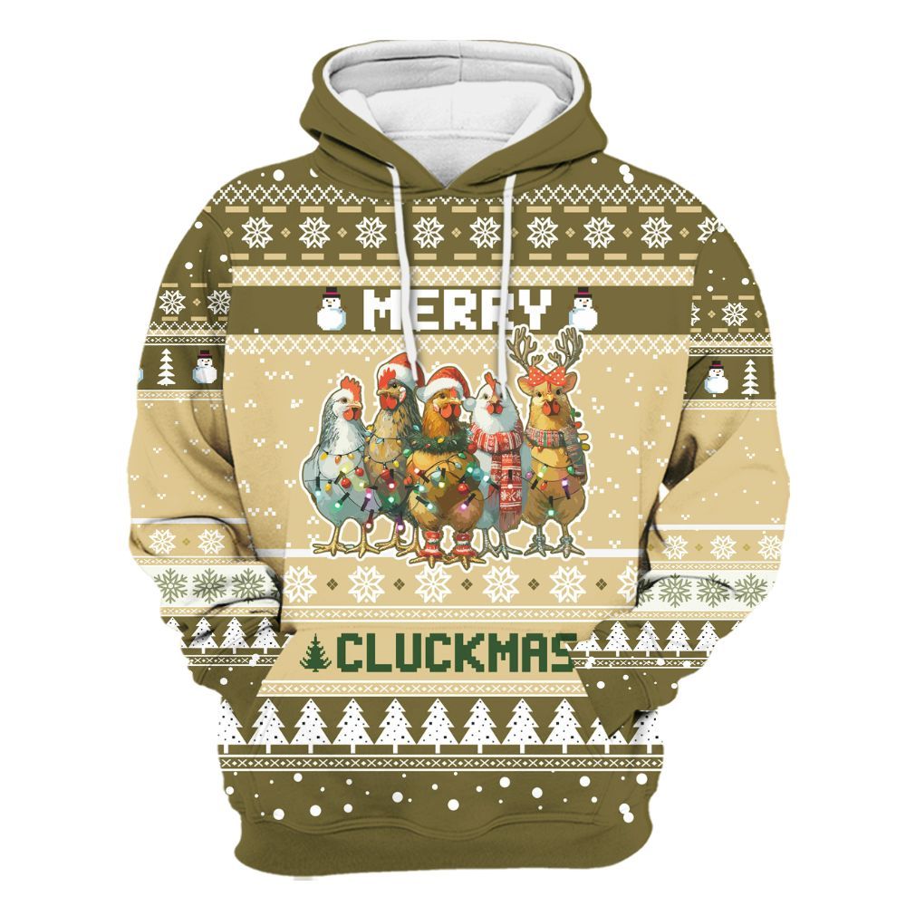 Amare Box Farm Shirt, Merry Cluckmas Chicken Crew, Christmas Farm, Chicken Farm, Christmas Unisex Custom Name Gift Shirt For Farmer Unisex Hoodie