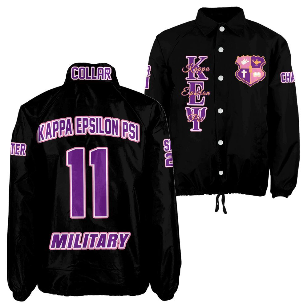 Ireishprint Kappa Epsilon Psi Custom Line Crossing Jacket, Personalized Kappa Epsilon Psi Military Black Line Jacket Sorority Crossing Jacket