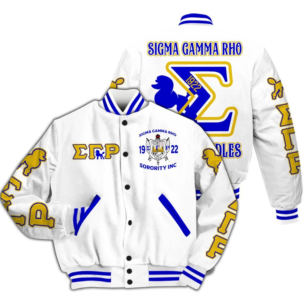 Ireishprint Sigma Gamma Rho Varsity Jacket, Pretty Poodles 1922 Jacket Sigma Gamma Rho Sorority Jacket