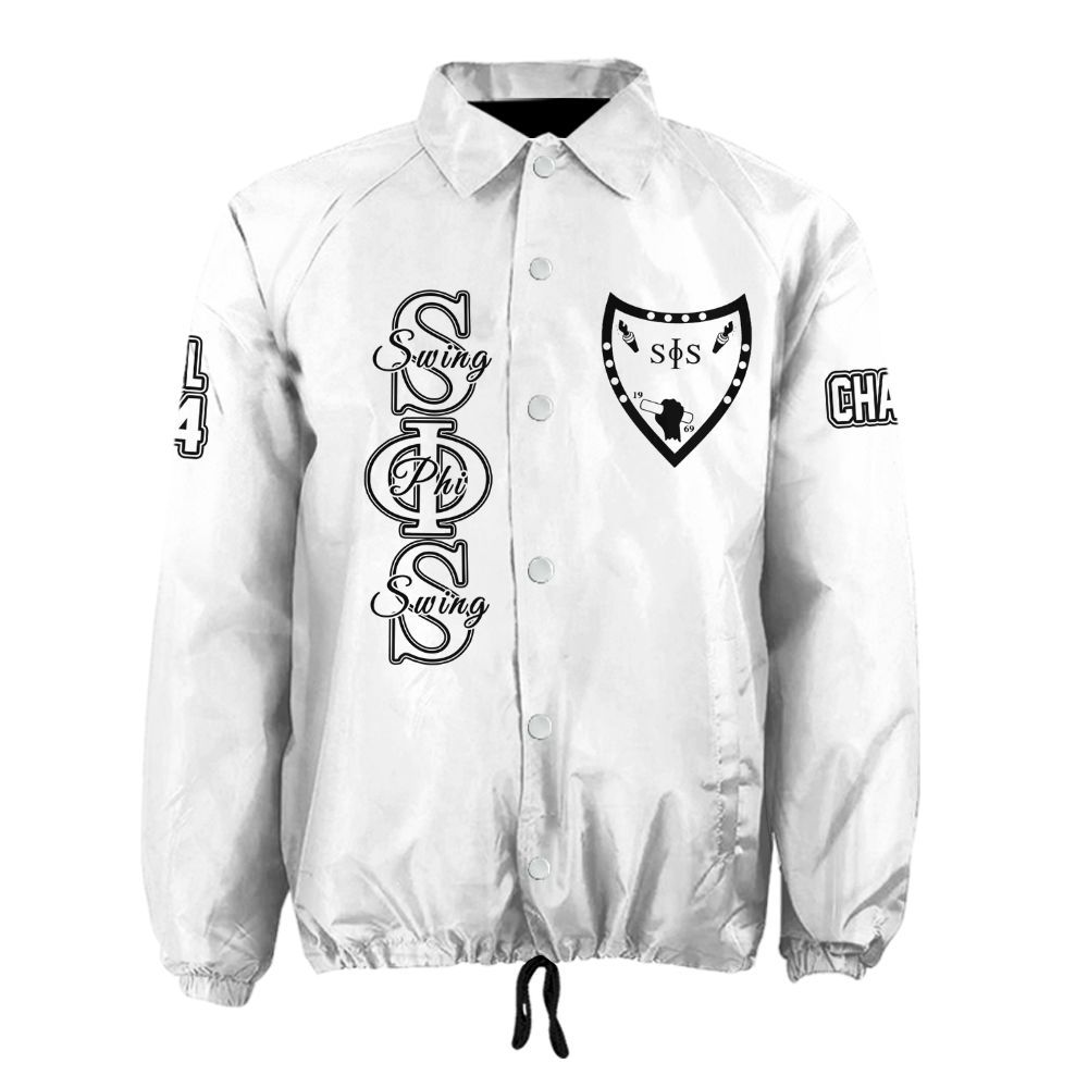 Ireishprint Swing Phi Swing Custom Line Crossing Jacket, Personalized White Swing Phi Swing Line Jacket Sorority Crossing Jacket