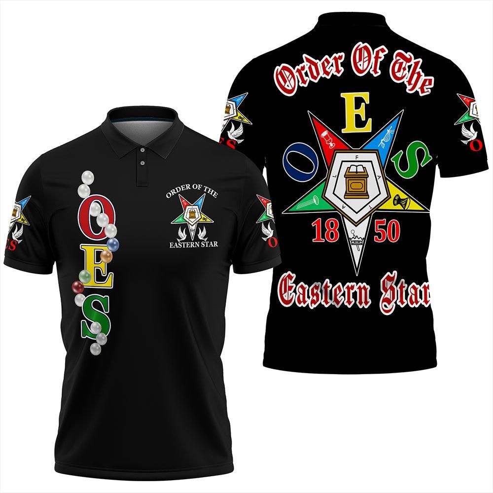 Order Of The Eastern Star Pearls Black Polo Shirt T09