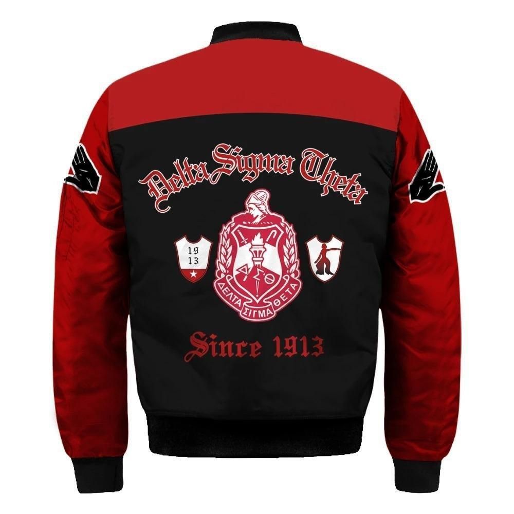Delta Sigma Theta In Mah Heart Sleeve Zip Bomber Jacket