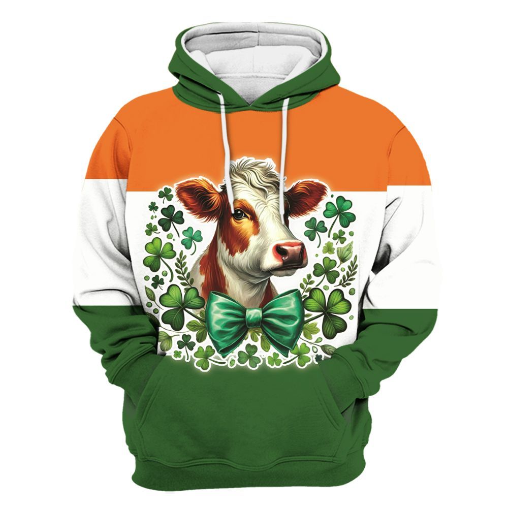 Amare Box Cow Farm Shirt, ST Patrick's Day Cow, Not Lucky Simply Luck, Cute Cow, Lucky Cow, Cow Shirt, Holiday Gift For Cow Lover Unisex Hoodie