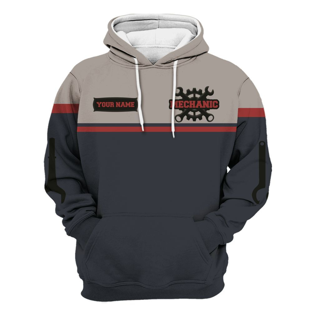 Amare Box Mechanic Shirt, Aircraft Mechanic, Custom Name Shirt, Mechanic Lover, Plane Mechanic Gift, Gift For Mechanician Unisex Hoodie