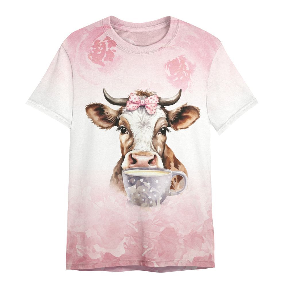 Amare Box Cow Farm Shirt, A Girl Who Loves Cow, Cute Cow, Coffee Cow, Cow Shirt, Farm Shirt, Cow Lover, Cow Girl, Gift Shirt For Farmer All Over Print Unisex Shirt