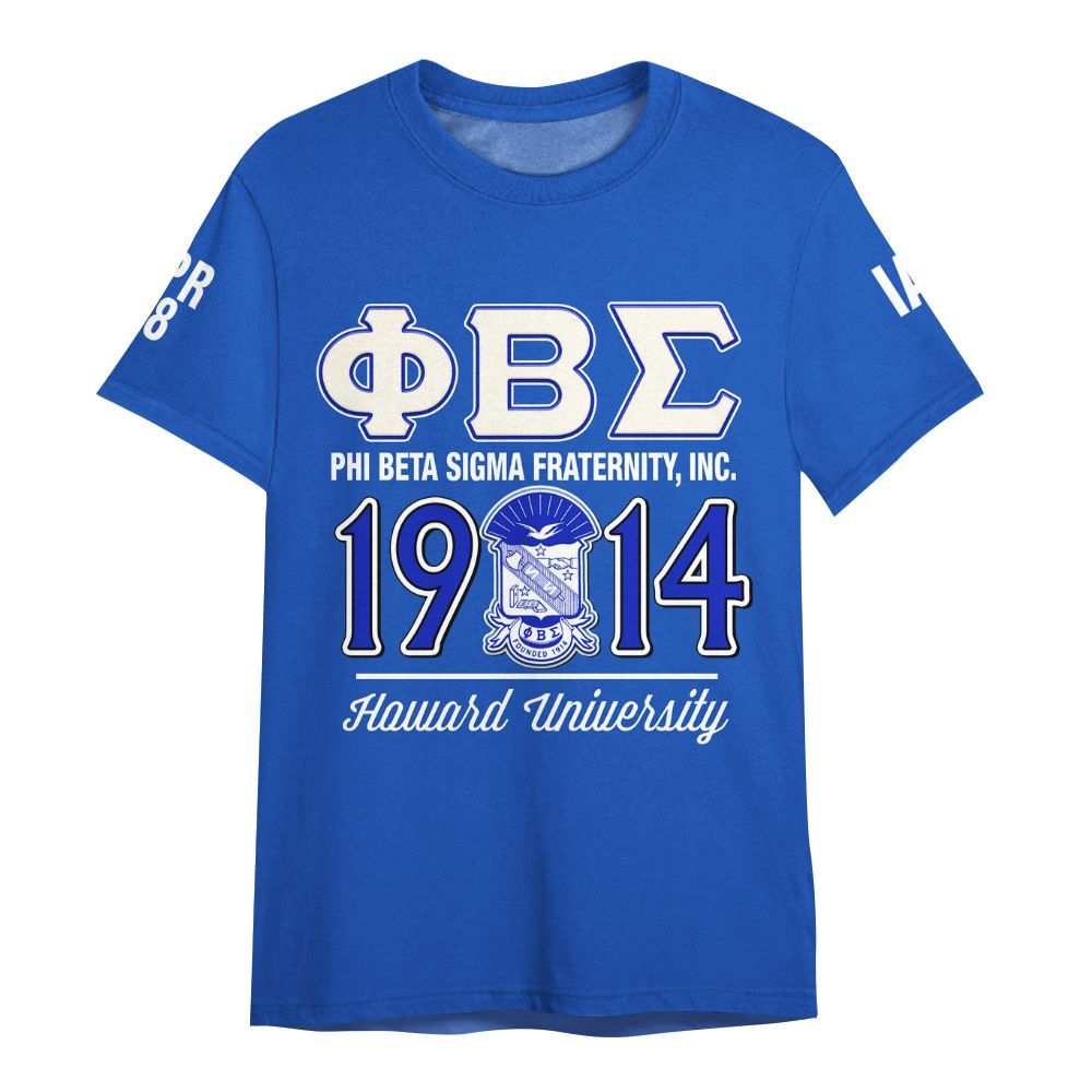 Ireishprint Phi Beta Sigma Custom Probate Line Shirt, Personalized Royal Blue Lettered Fraternity Shirt