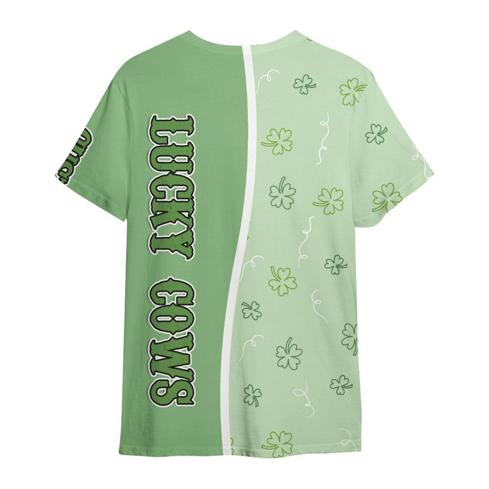 Amare Box Cow Farm Shirt, ST Patrick's Day Cow, Lucky Cows, Funny Cow, Highland Cow, Cow Shirt, Holiday Custom Name Gift For Cow Lover All Over Print Unisex Shirt