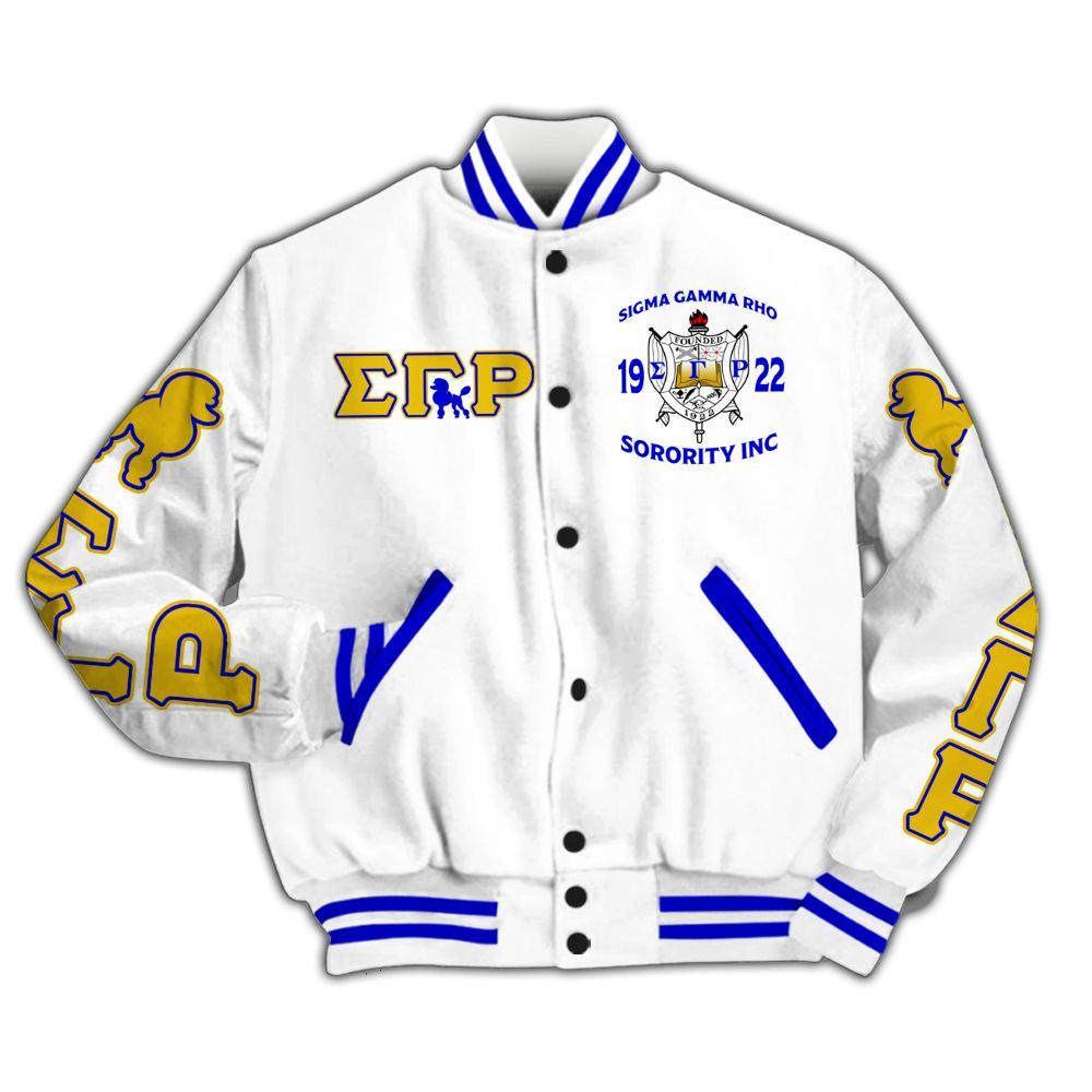 Ireishprint Sigma Gamma Rho Varsity Jacket, Pretty Poodles 1922 Jacket Sigma Gamma Rho Sorority Jacket