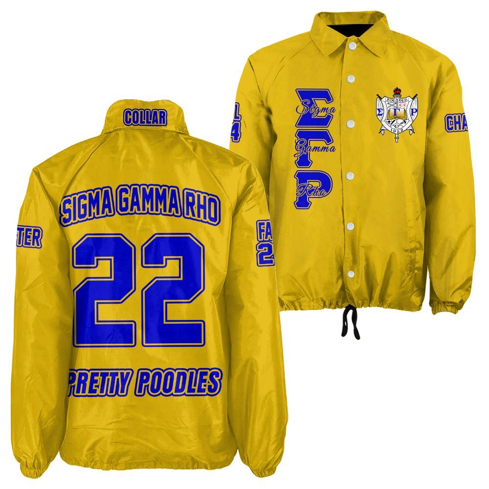 Ireishprint Sigma Gamma Rho Custom Line Crossing Jacket, Personalized Gold Royal Blue Jacket 1922 Sorority Crossing Jacket