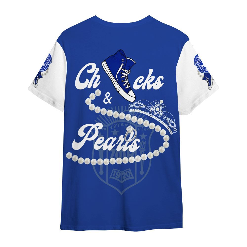 Ireishprint Zeta Phi Beta Shirt, Z Phi B Blue Chuck&Pearl Shirt 1920 Zeta Phi Beta Sorority Shirt