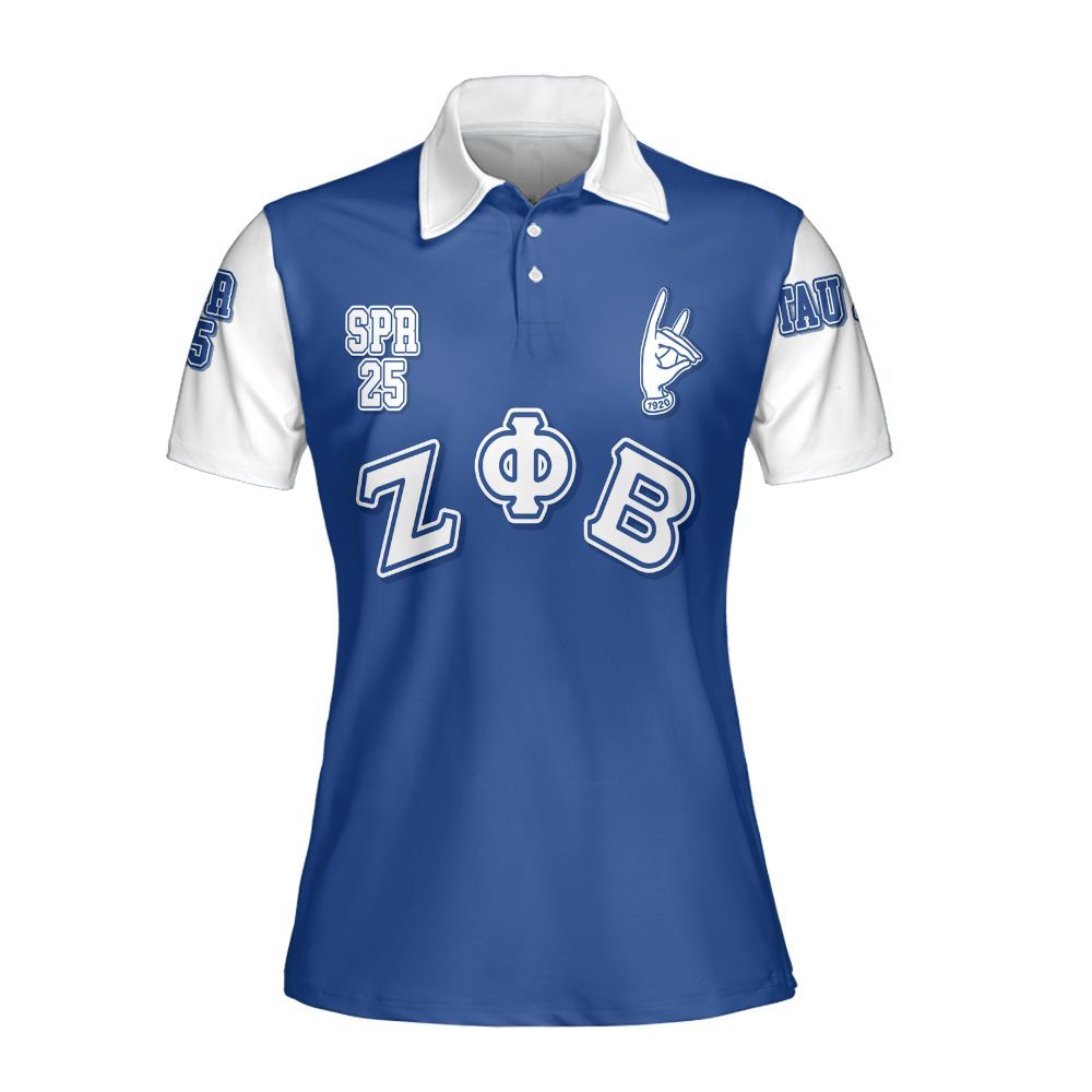 Ireishprint Zeta Phi Beta Custom Chapter Polo Shirt, Personalized Your Z Phi B HandSign Polo 1920 Zeta Phi Beta Sorority Polo Shirt
