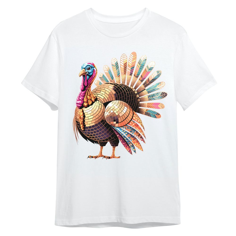 Amare Box Thanksgiving Turkey Disco Ball, Thanksgiving Thankful Coquette, Turkey Day Gift Unisex Shirt