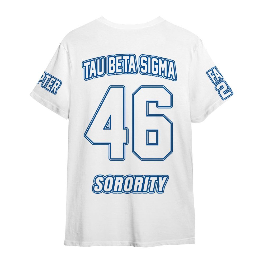 Ireishprint Tau Beta Sigma Custom Chapter Shirt, Personalized White Shirt Tau Beta Sigma Sorority Shirt