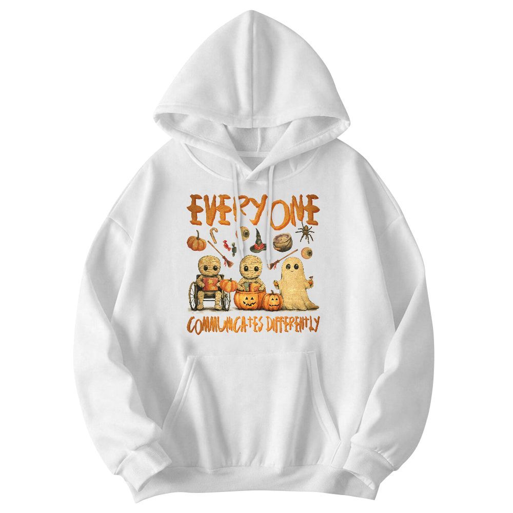 Amare Box Boo Halloween Shirt, Retro Everyone Communicates Differently Season Gift For Fan Unisex Hoodie