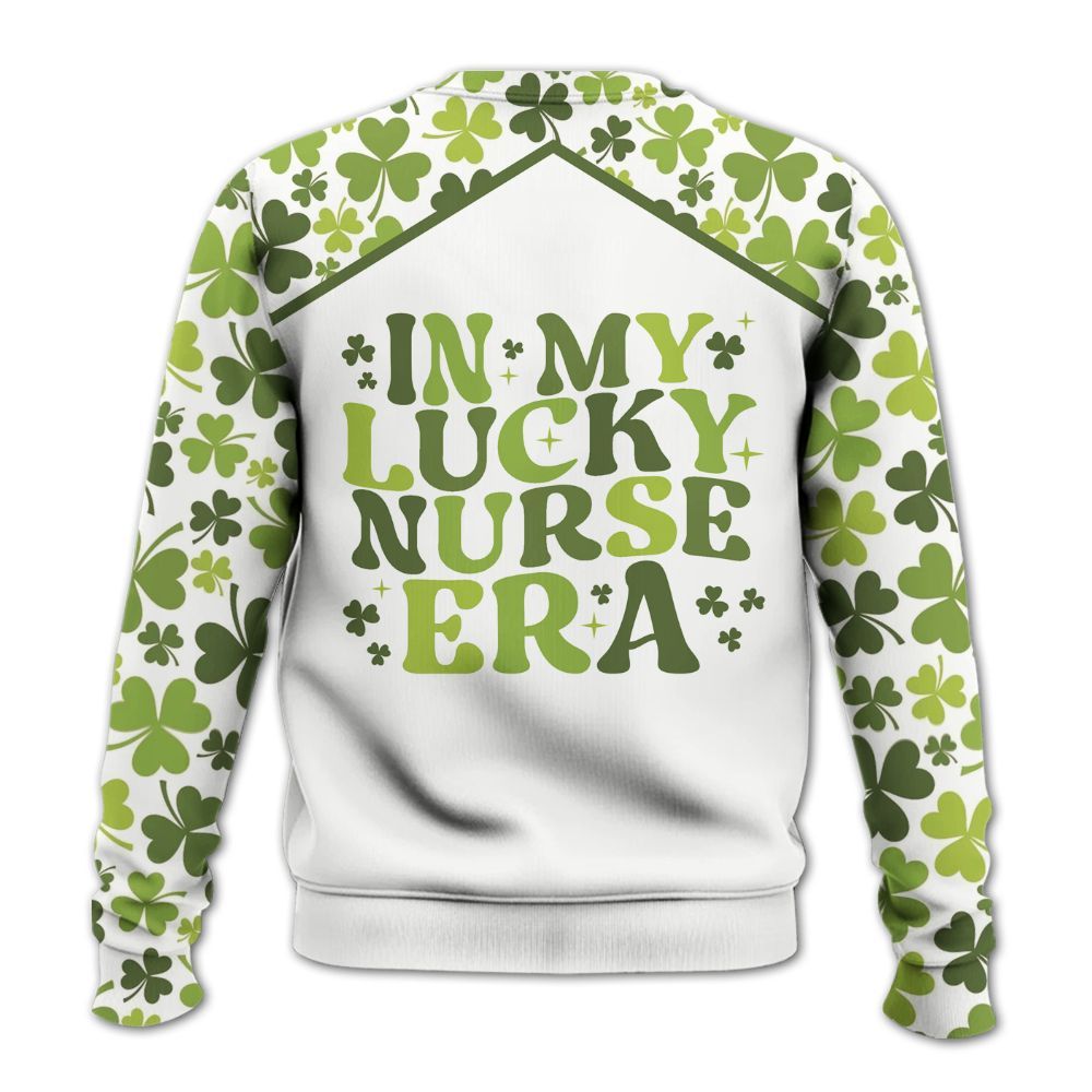 Amare Box Nurse Shirt, In My Lucky Nurse Era, Custom Name, Nurse St Patrick's Day, Gift For Nurse, Gift For St Patrick's Day Knitted Sweater