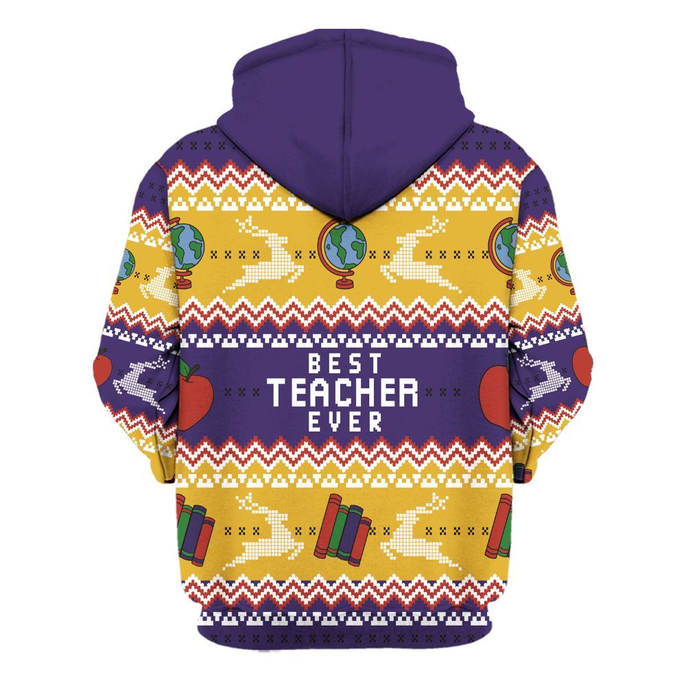 Amare Box Teacher Shirt, Best Teacher Ever Xmas Shirt, Teacher Coquette, Gift For Teacher Unisex Hoodie