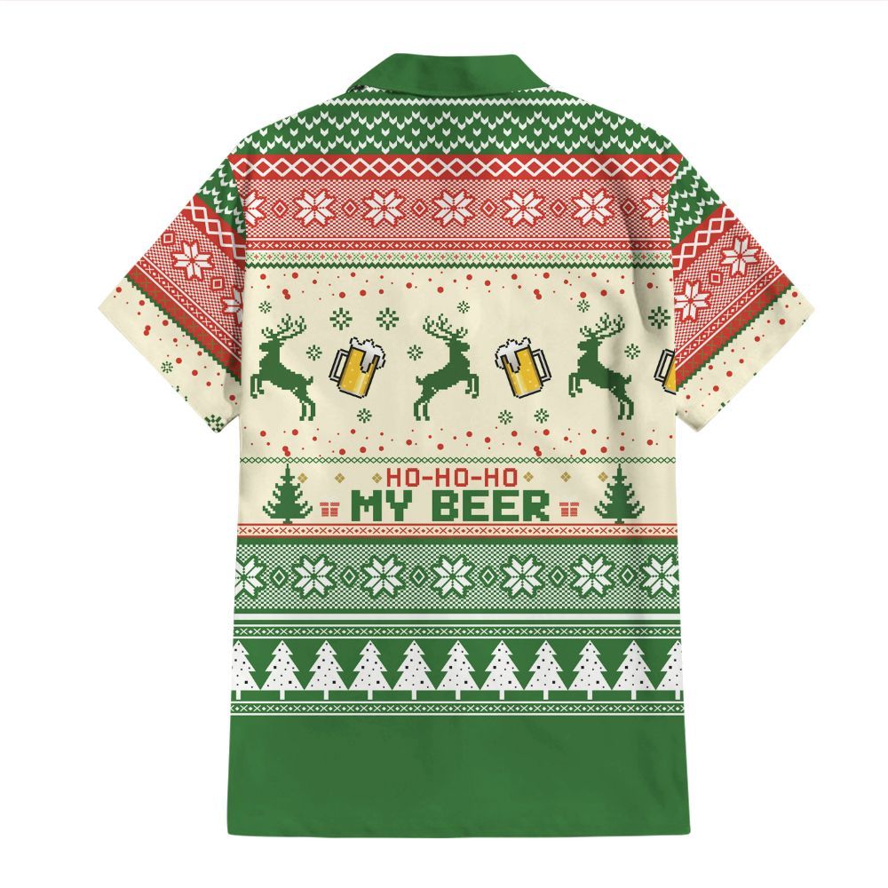 Amare Box Personalized Photo Face Ugly Sweater, Custom Ho Ho Hold My Beer Christmas Party Gift For Dad Unisex Hawaii Shirt, Short