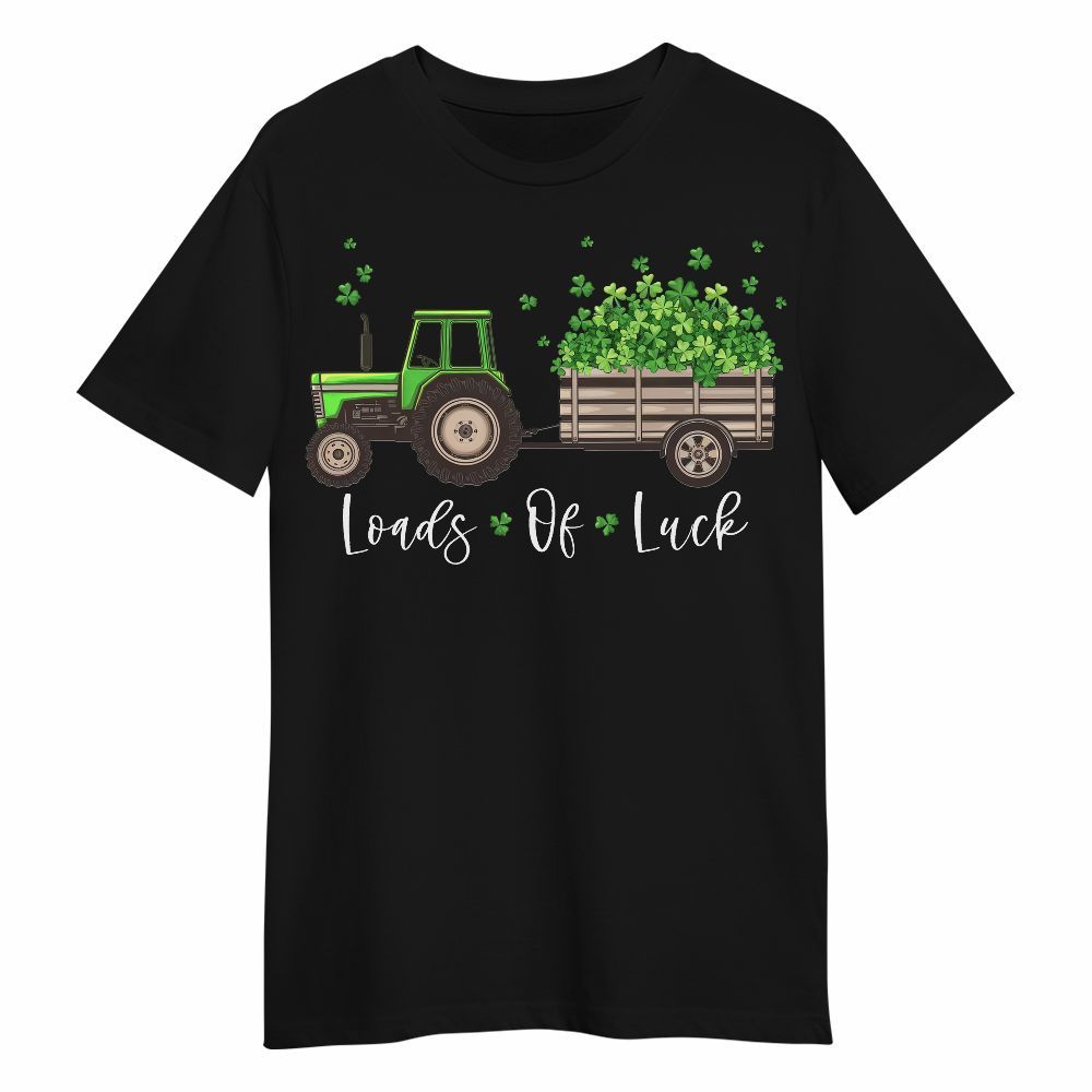 Amare Box Farm Tractor Shirt, Loads Of Luck, Love Tractor, Patrick's Day, Tractor Clipart, Gift For Farm Lover Unisex Shirt