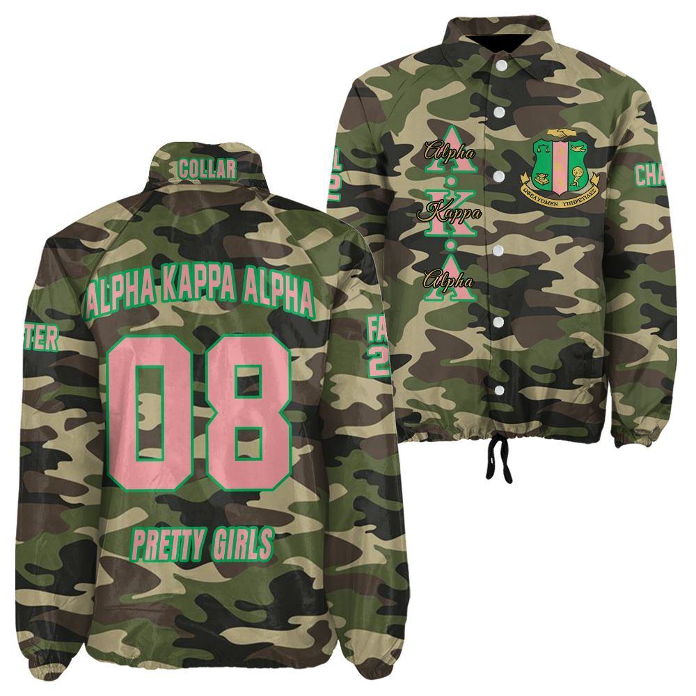 Ireishprint A.K.A Custom Line Crossing, Personalized Camo Style Jacket 1908 Sorority Crossing Jacket