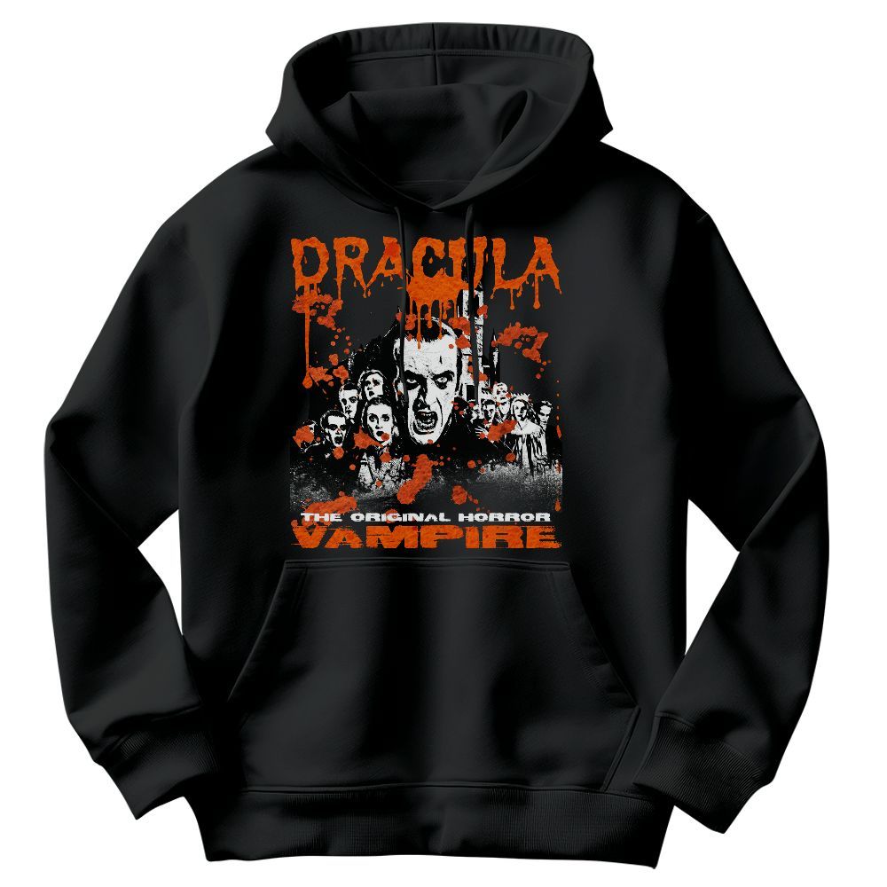 Amare Box Vintage Halloween Dracula Vampire 90s Shirt, Halloween Horror Bloodsucking Graphic Unisex Hoodie