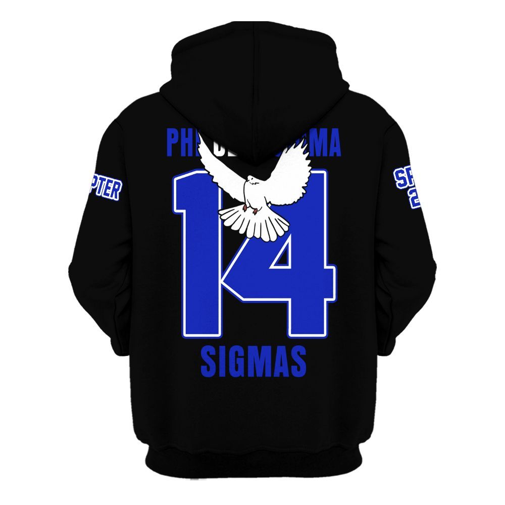 Ireishprint Phi Beta Sigma Custom Chapter Shirt, Personalized Dove Black Royal Blue Shirt Phi Beta Sigma Fraternity Hoodie